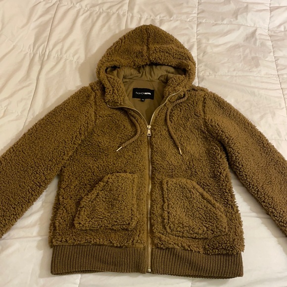 Sherpa fuzzy jacket- Mocha - Picture 2 of 3